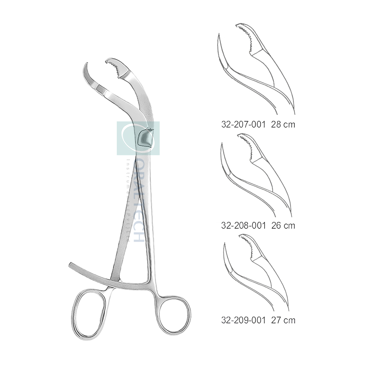 Verbrugge Bone Holding Forceps with Long Ratchat