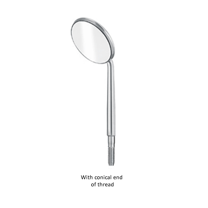 Mouth mirror with conical end of thread(Plane)